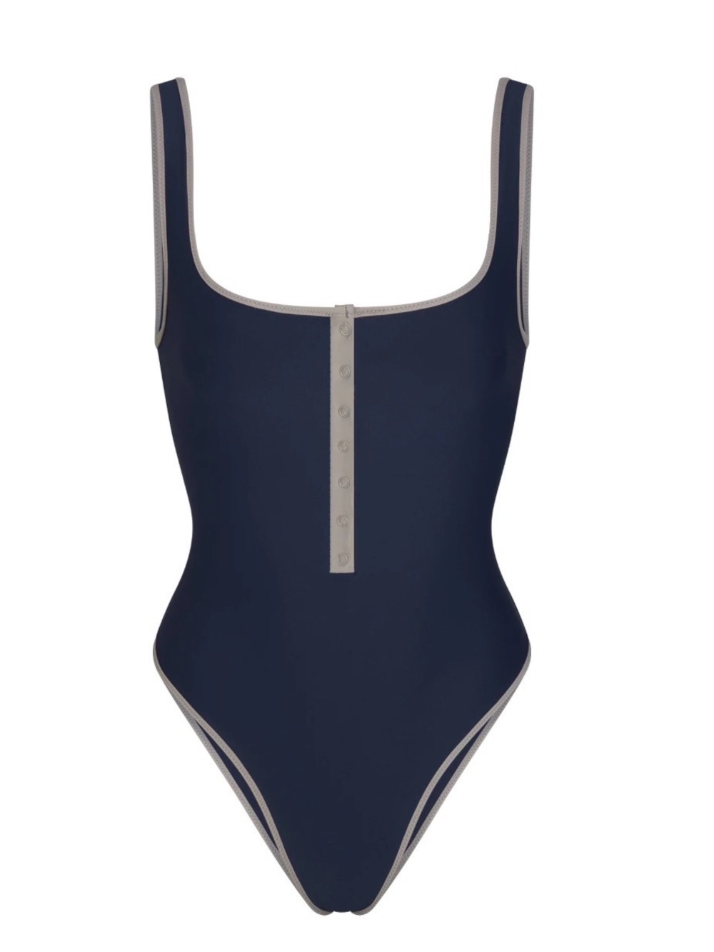 SKIMS Signature Swim Snap Front Navy One-Piece Size small